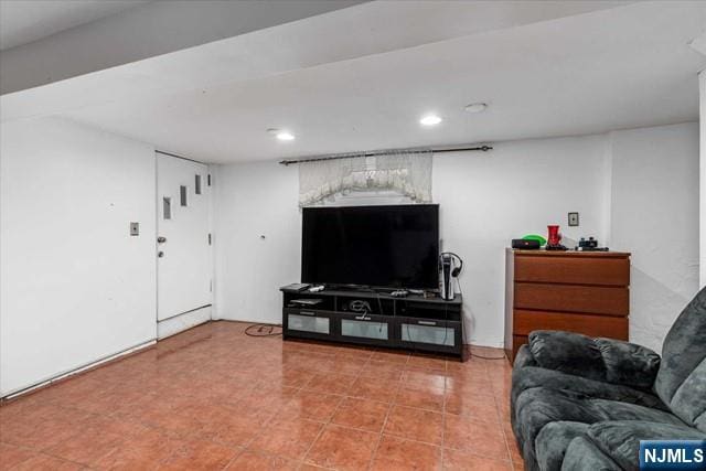 view of tiled living room