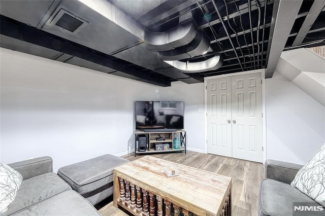 living room featuring hardwood / wood-style flooring