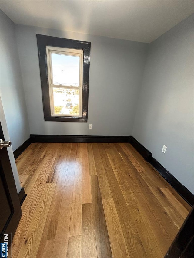 empty room featuring light wood-type flooring