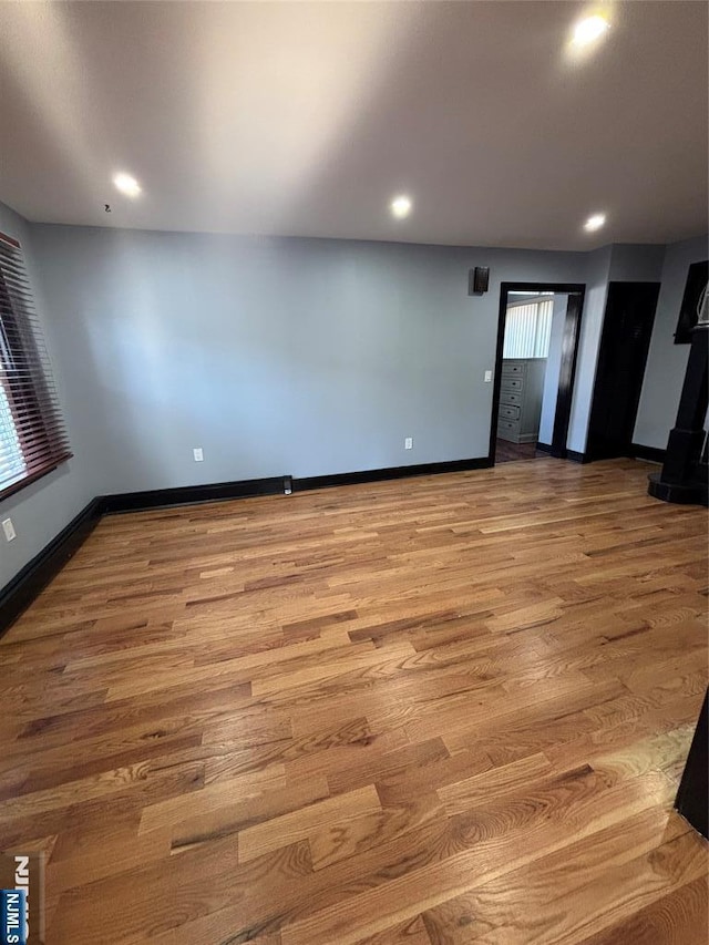 interior space with light hardwood / wood-style flooring