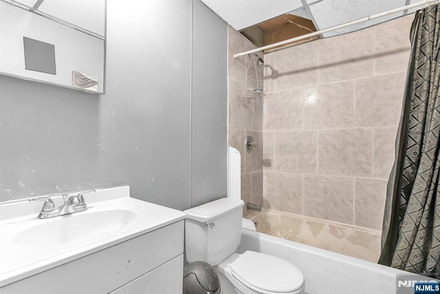 full bathroom featuring vanity, toilet, and shower / bath combo with shower curtain