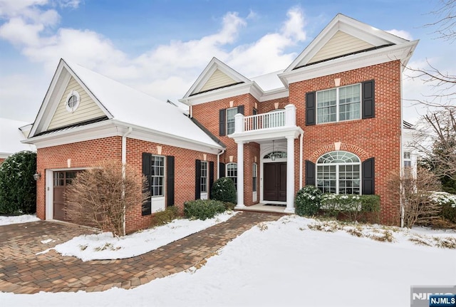 view of front of house with a garage