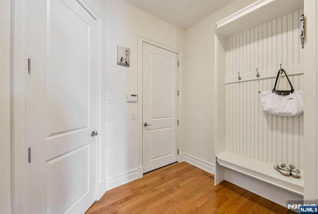 mudroom featuring hardwood / wood-style flooring