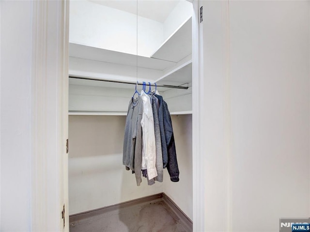 view of walk in closet