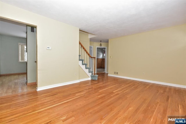 empty room featuring light wood-type flooring