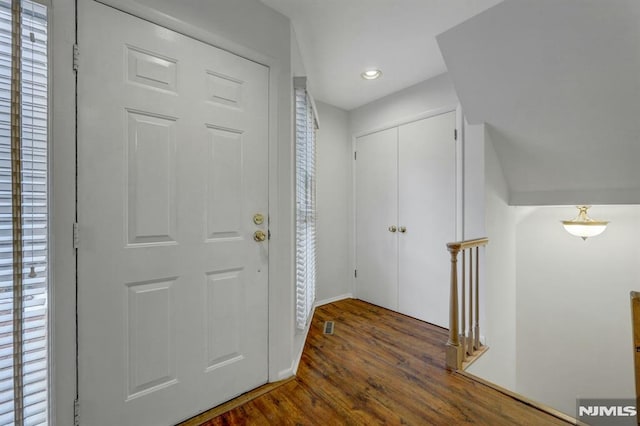 entryway featuring dark hardwood / wood-style flooring