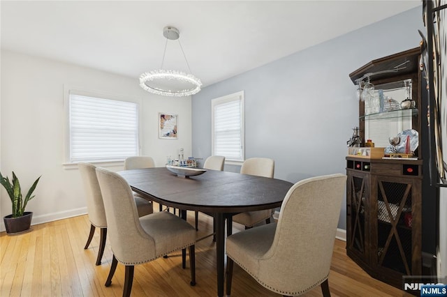 dining room featuring light hardwood / wood-style floors