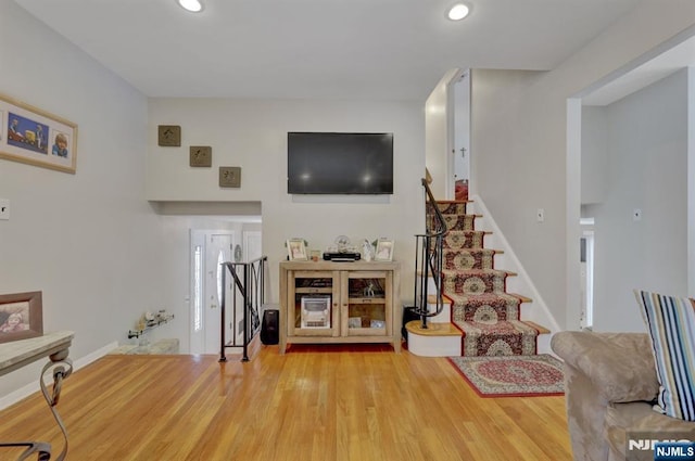 living room featuring hardwood / wood-style floors