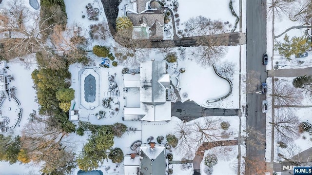 view of snowy aerial view