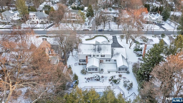 view of snowy aerial view