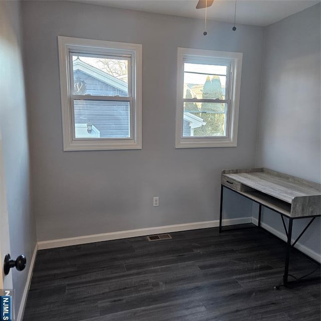 interior space featuring dark hardwood / wood-style flooring