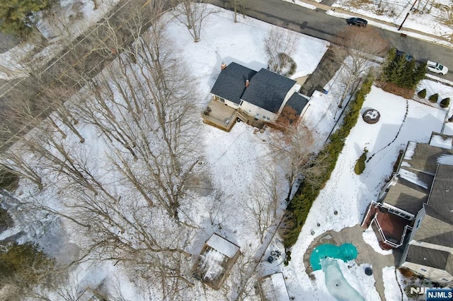 view of snowy aerial view