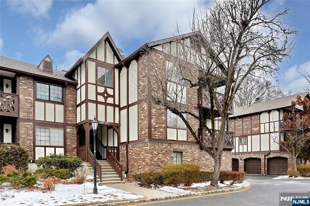 view of snow covered building