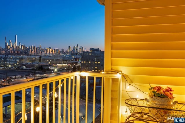 balcony featuring a view of city