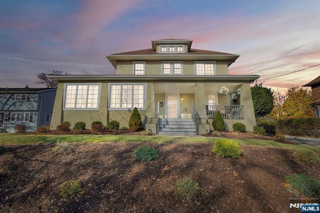 view of front of property with covered porch