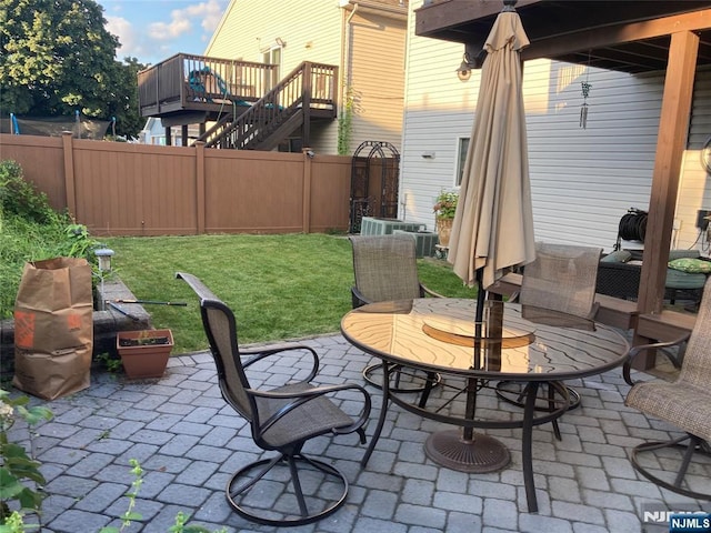 view of patio / terrace featuring central AC