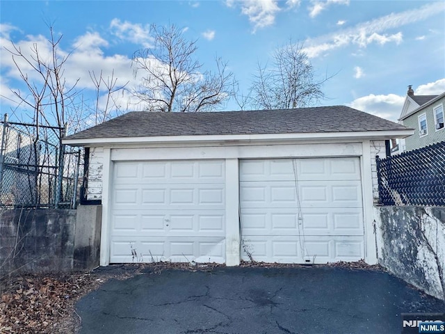 view of garage