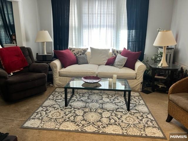 living room with carpet