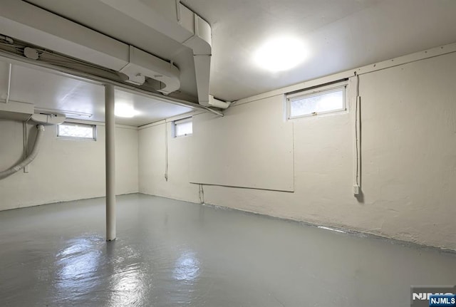 basement with plenty of natural light