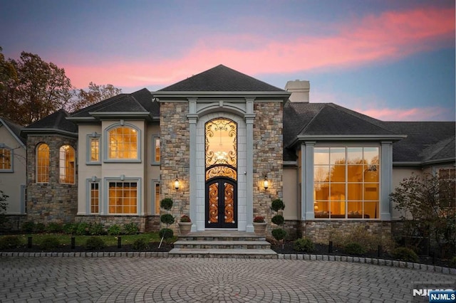 view of front of property featuring french doors