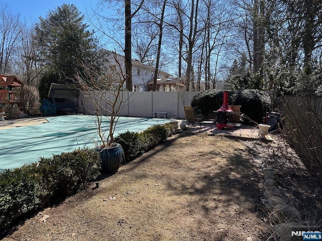 view of yard with fence