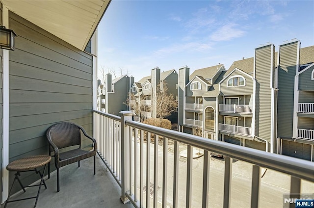 balcony featuring a residential view