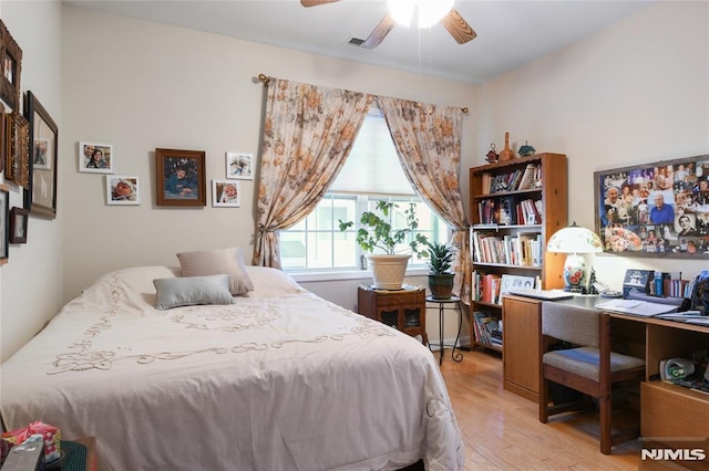 bedroom featuring light hardwood / wood-style floors