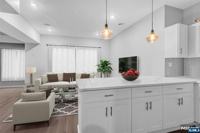 living room featuring dark hardwood / wood-style flooring