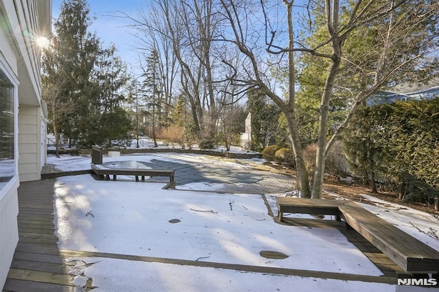 view of snowy yard