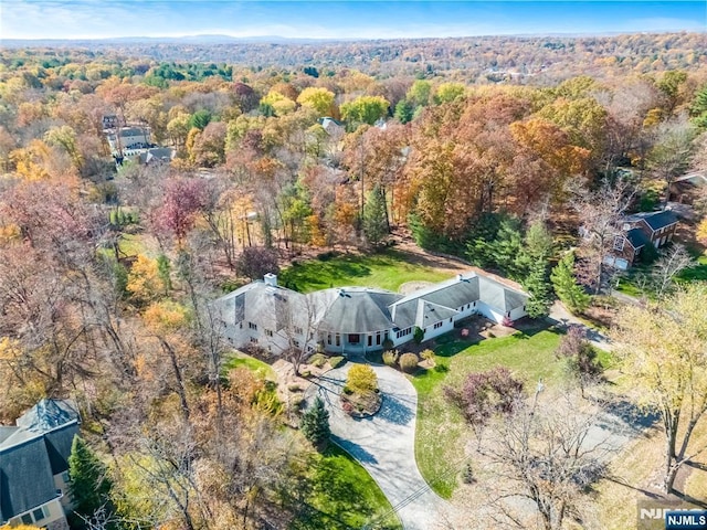 bird's eye view with a forest view