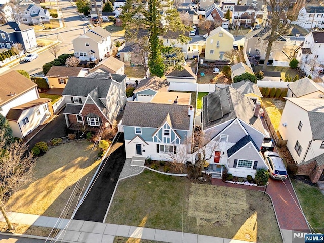 bird's eye view with a residential view