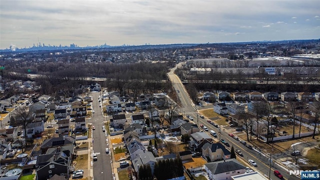 aerial view with a residential view