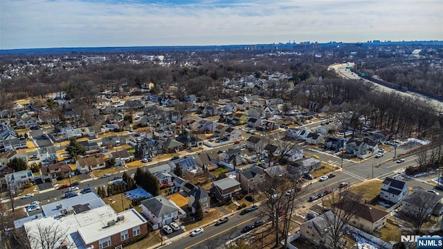 aerial view with a residential view