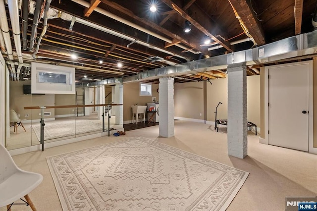 unfinished basement with a sink