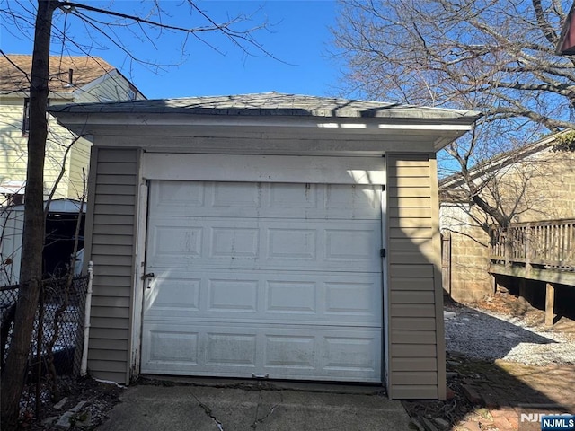 view of garage