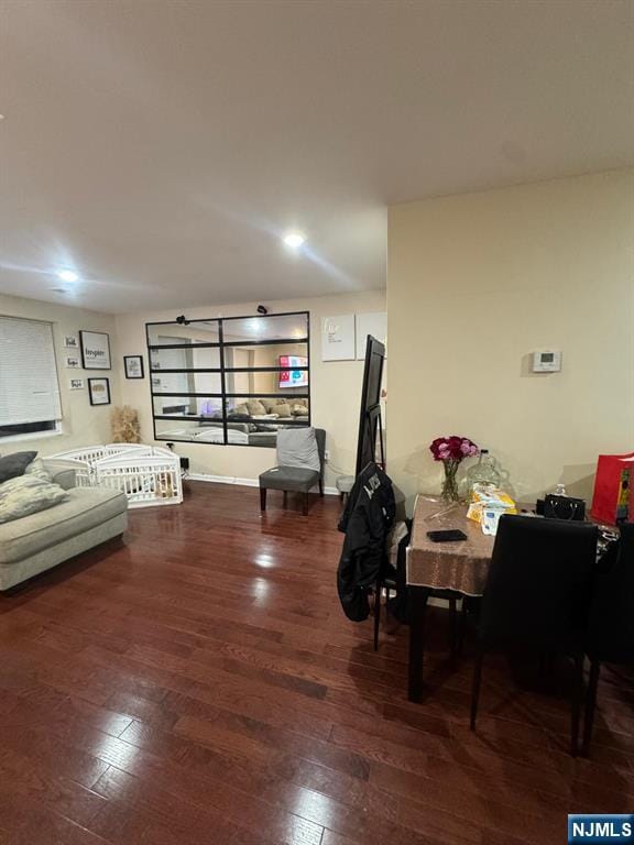 interior space with dark wood finished floors