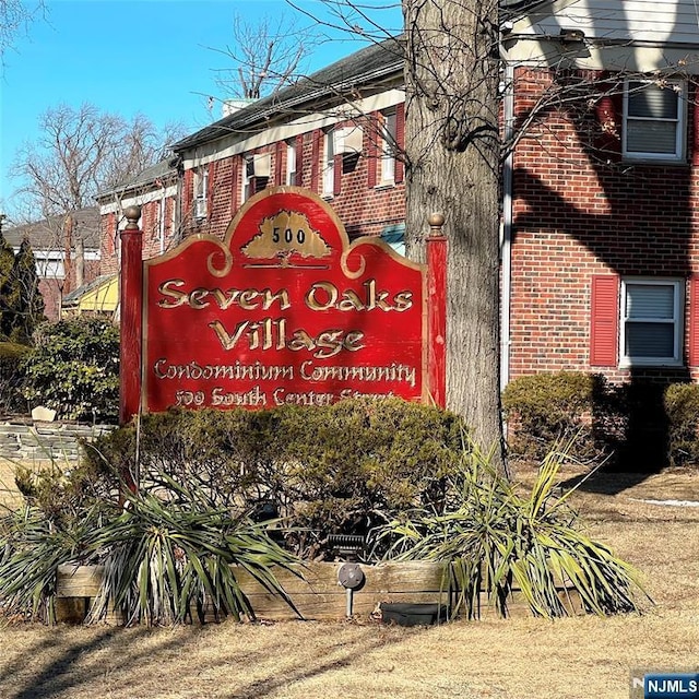 view of community sign