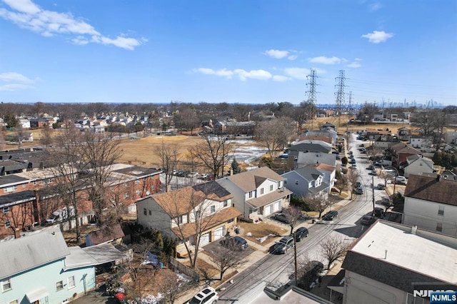 drone / aerial view with a residential view