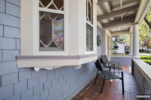 exterior space featuring covered porch