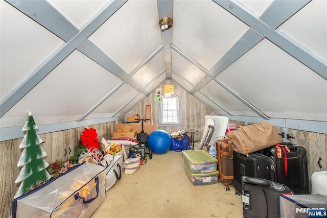 view of unfinished attic