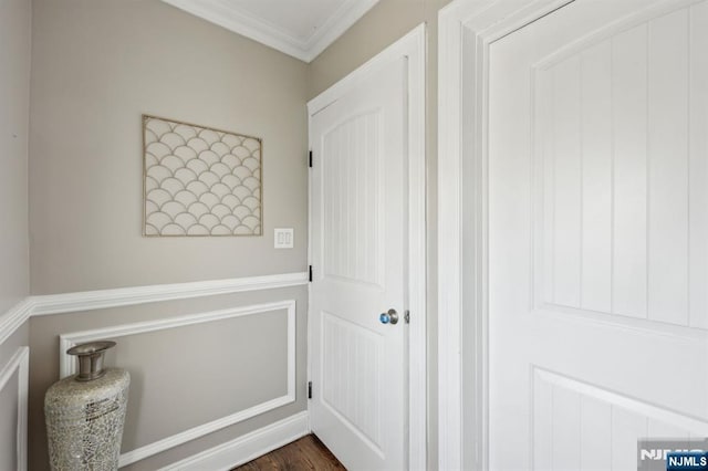 interior space with crown molding