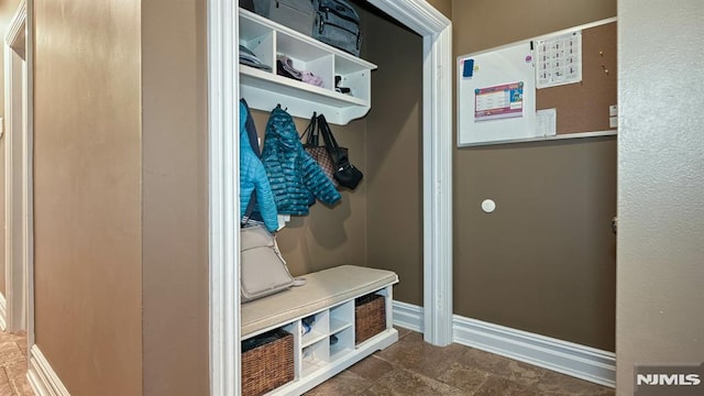 mudroom with baseboards