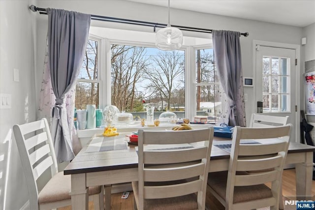 dining area with plenty of natural light