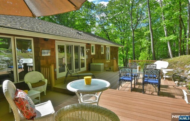 30 Brookvale Rd, Kinnelon Borough, NJ 07405 - wooden terrace featuring outdoor dining space