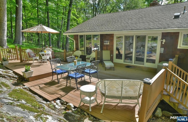 30 Brookvale Rd, Kinnelon Borough, NJ 07405 - wooden deck with outdoor dining area