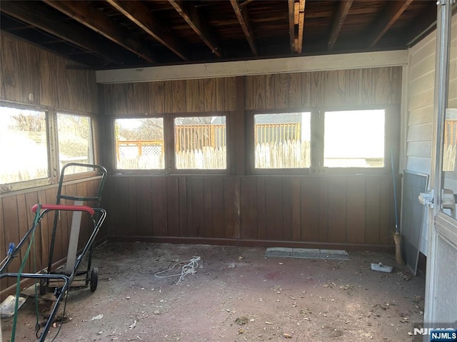 view of unfurnished sunroom