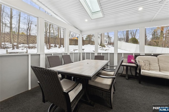 sunroom / solarium with a skylight