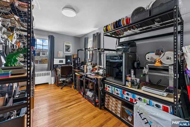 office space featuring hardwood / wood-style flooring