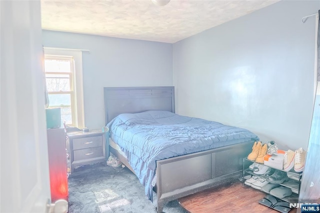 bedroom with a textured ceiling