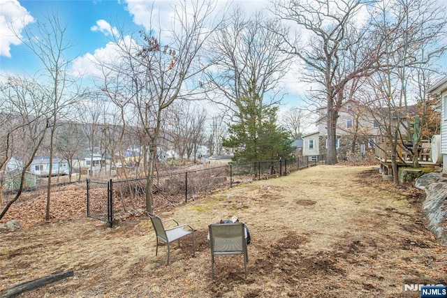 view of yard featuring fence